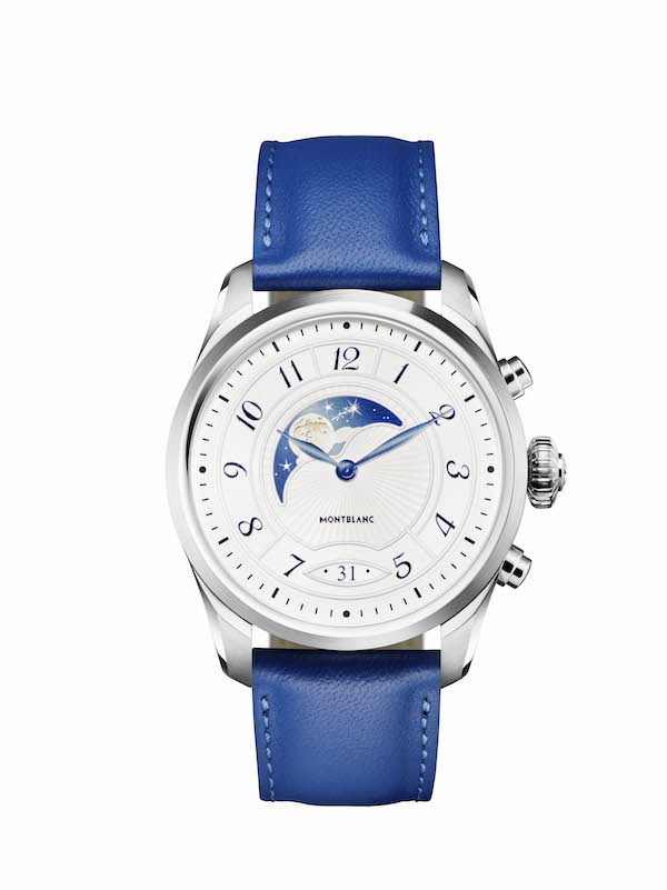 In steel with blue calf straps